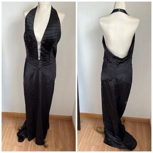 Aspeed Black Halter Gown Rhinestone Y2K medium